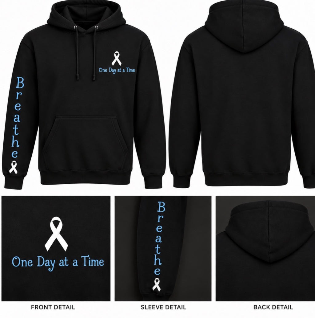 One Day at a Time Lung Cancer Pullover Hoodie