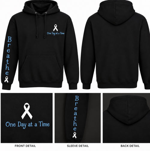 One Day at a Time Lung Cancer Pullover Hoodie