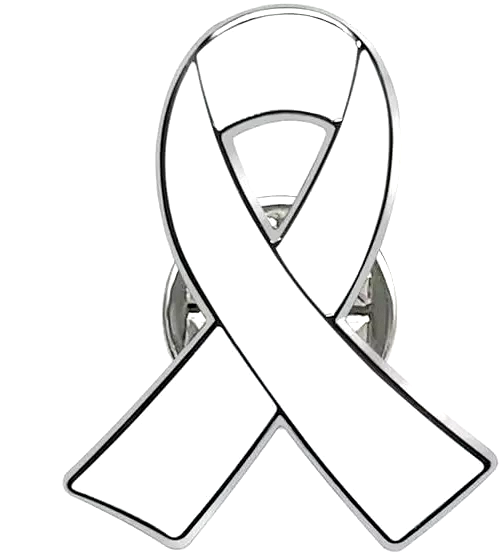 White Lung Cancer Awareness Pin